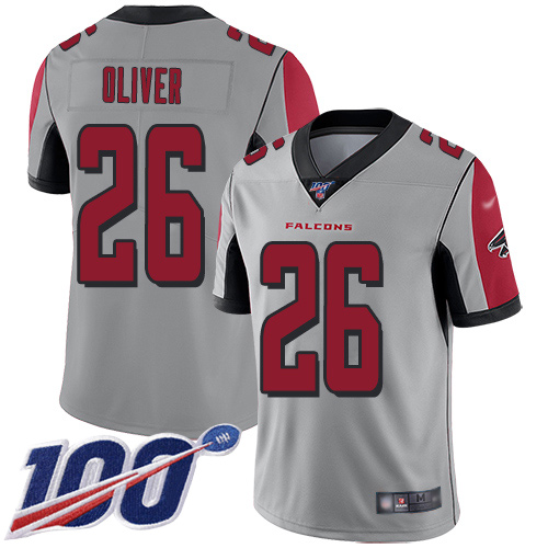 Atlanta Falcons Limited Silver Men Isaiah Oliver Jersey NFL Football #26 100th Season Inverted Legend
